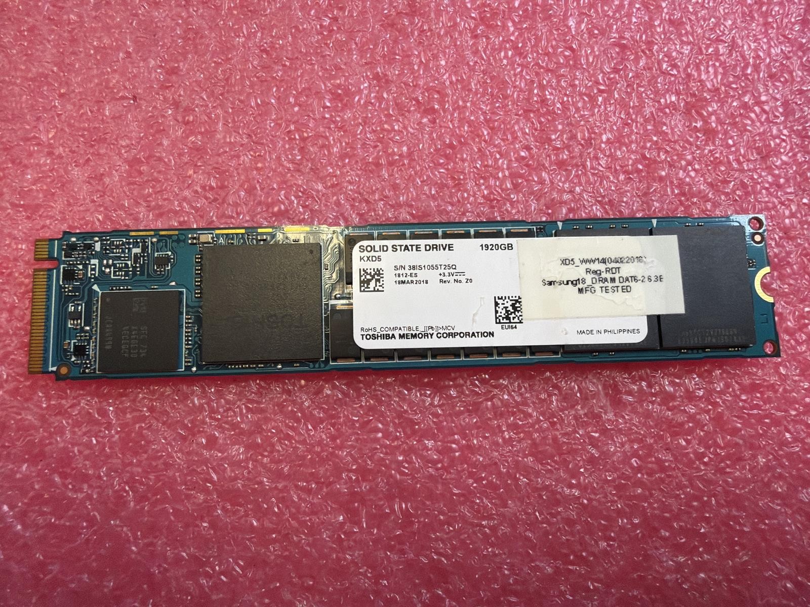TOSHIBA KXD5ULN11T92 1920GB NVME SSD 1.92TB