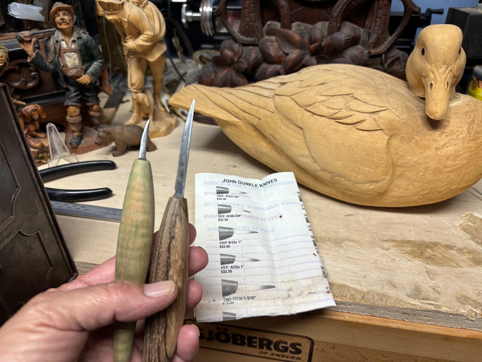 2 WoodCarving Knives Made By John Dunkle