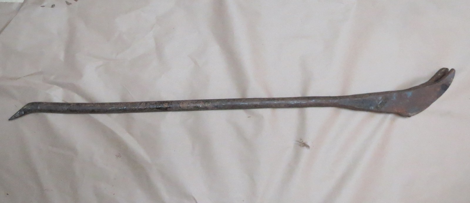 Antique 43" Tool Railroad Claw Bar Spike Puller Heavy Duty Steel - Forged Marked