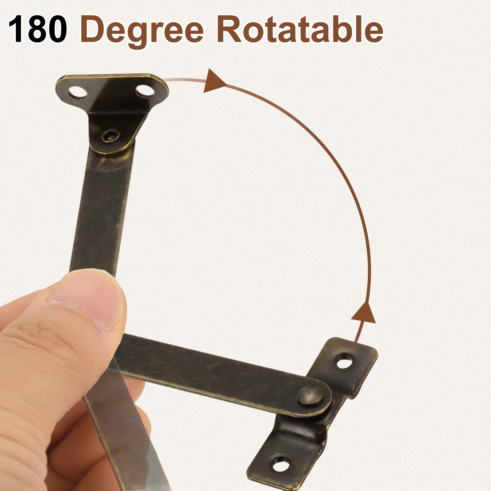 2Pcs Folding Lid Support Hinges, 3.5" 180 Degree Rotatable Hinge, Bronze Tone
