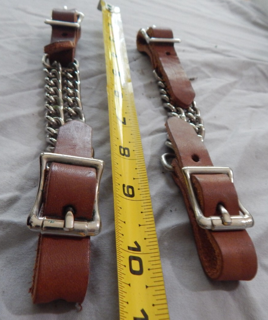 Double Flat Link Chain Curb Strap Heavy Cowhide Brand New