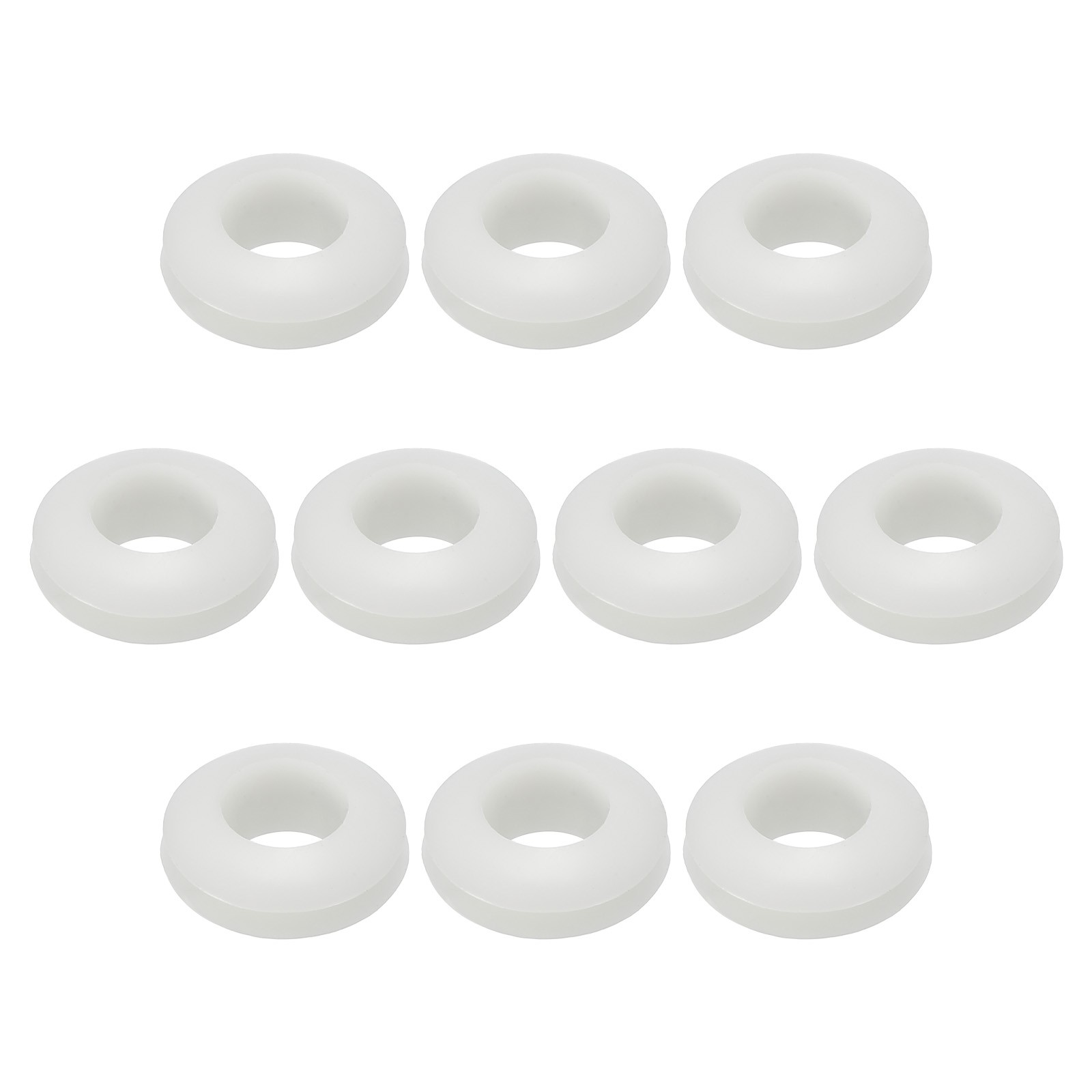 Rubber Grommets Flexible Wire Hole Plug - 10 mm Mount Dia / White / 100 Pcs