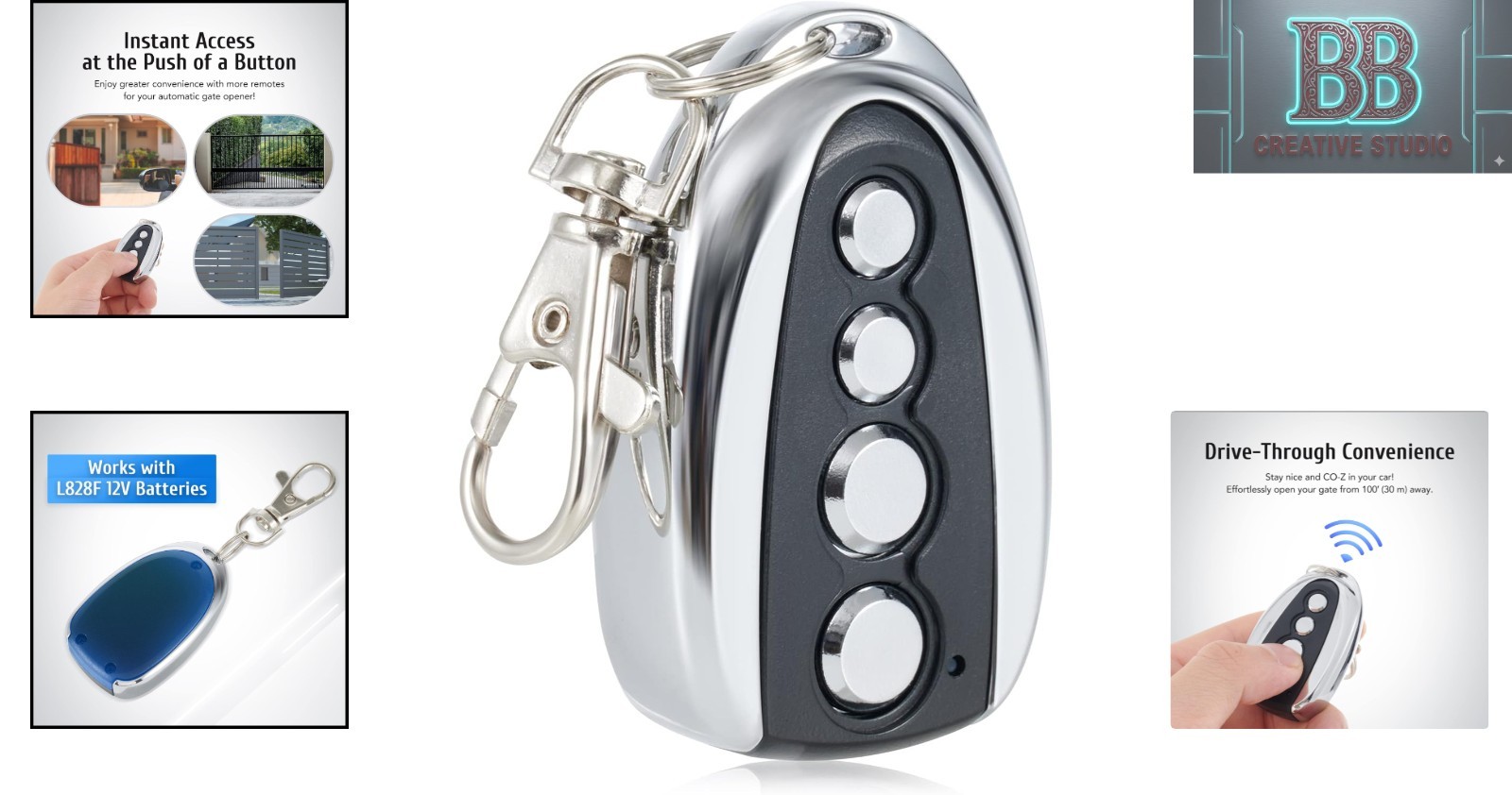 Wireless Gate Opener with 100-Foot Range & Auto Close - Aluminum & Lightweight