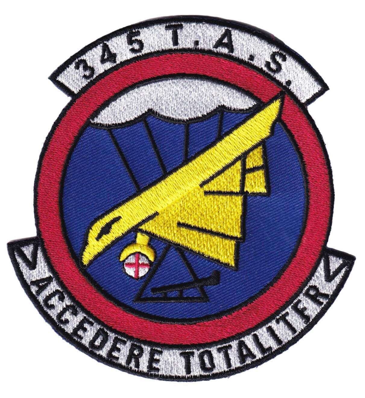 345th TAS Tactical Airlift Squadron Patch  –  With Hook and Loop, 4"