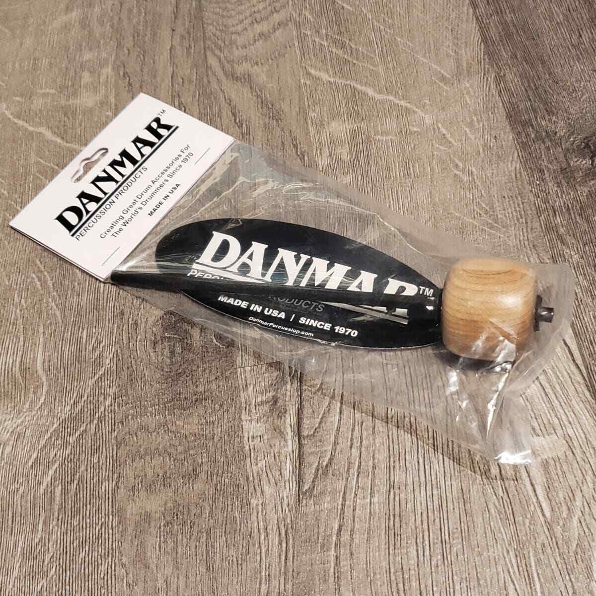 Danmar Clear Lacquer Hard Wood Bass Beater w/Wildwood Grain, Black Shaft