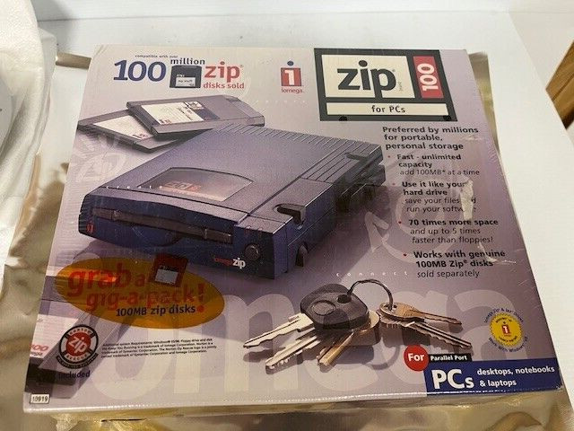 Iomega 100MB External Zip Drive Parallel Port 10919 New OPEN BOX
