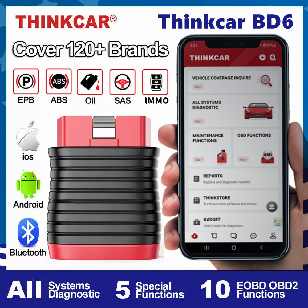 2025 NEW Thinkcar BD6 OBD2 Scanner Code Reader Full System Car Diagnostic Tool