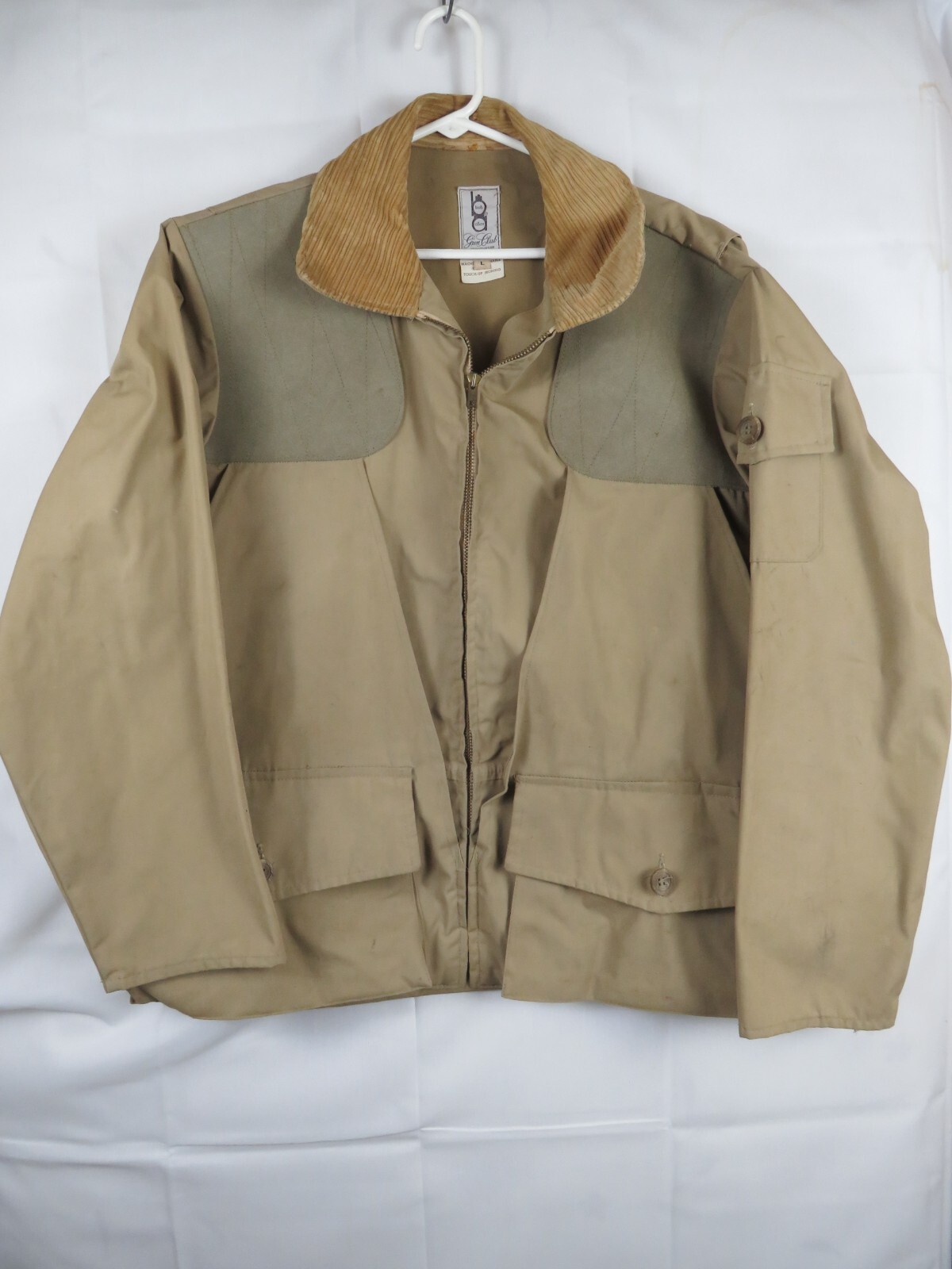 Vintage Bob Allen USA Jacket Tan Brown bird rabbit Duck Deer Hunting L