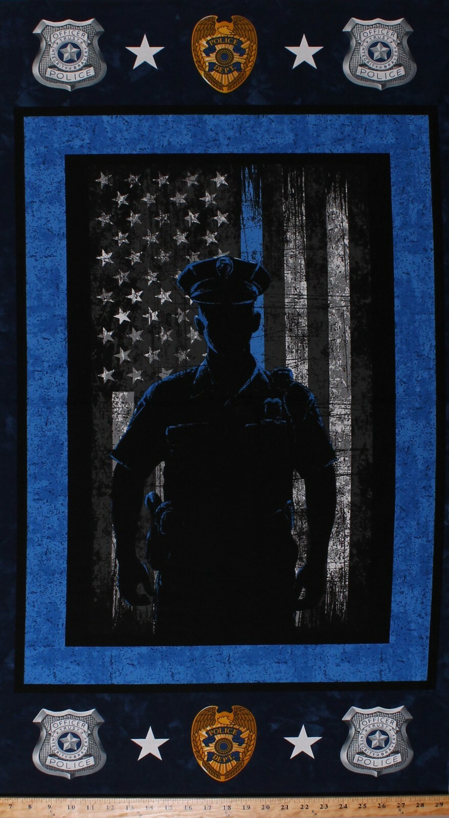 23.5" X 43" Panel Police Department Flag Law Enforcement Cotton Fabric D762.53