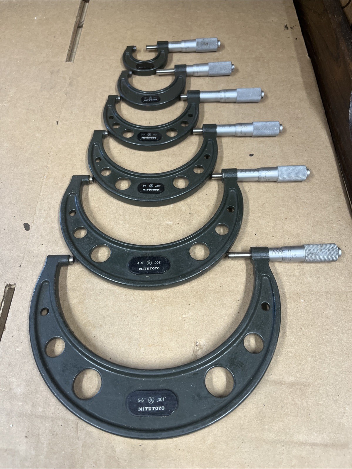 Lot Of 6 Mitutoyo Outside Micrometers -   0-1” To 5-6”