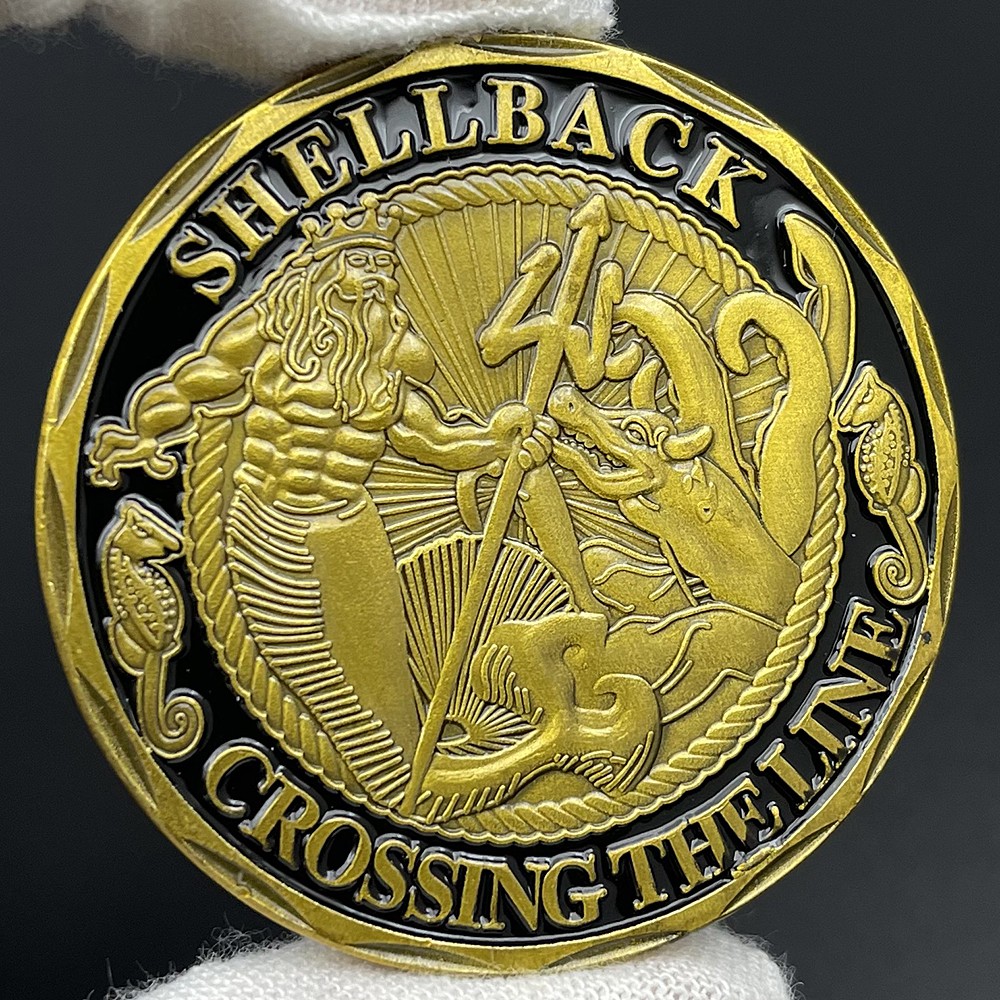 Shellback Navy Challenge Coin US Army Collectibles Mascot Token Merit Badge