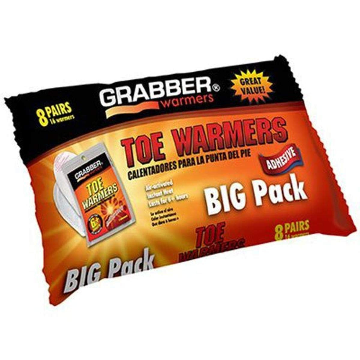 Warmers Toe Warmer Big Pack (8-Pack), 9 X 4.5-Inch