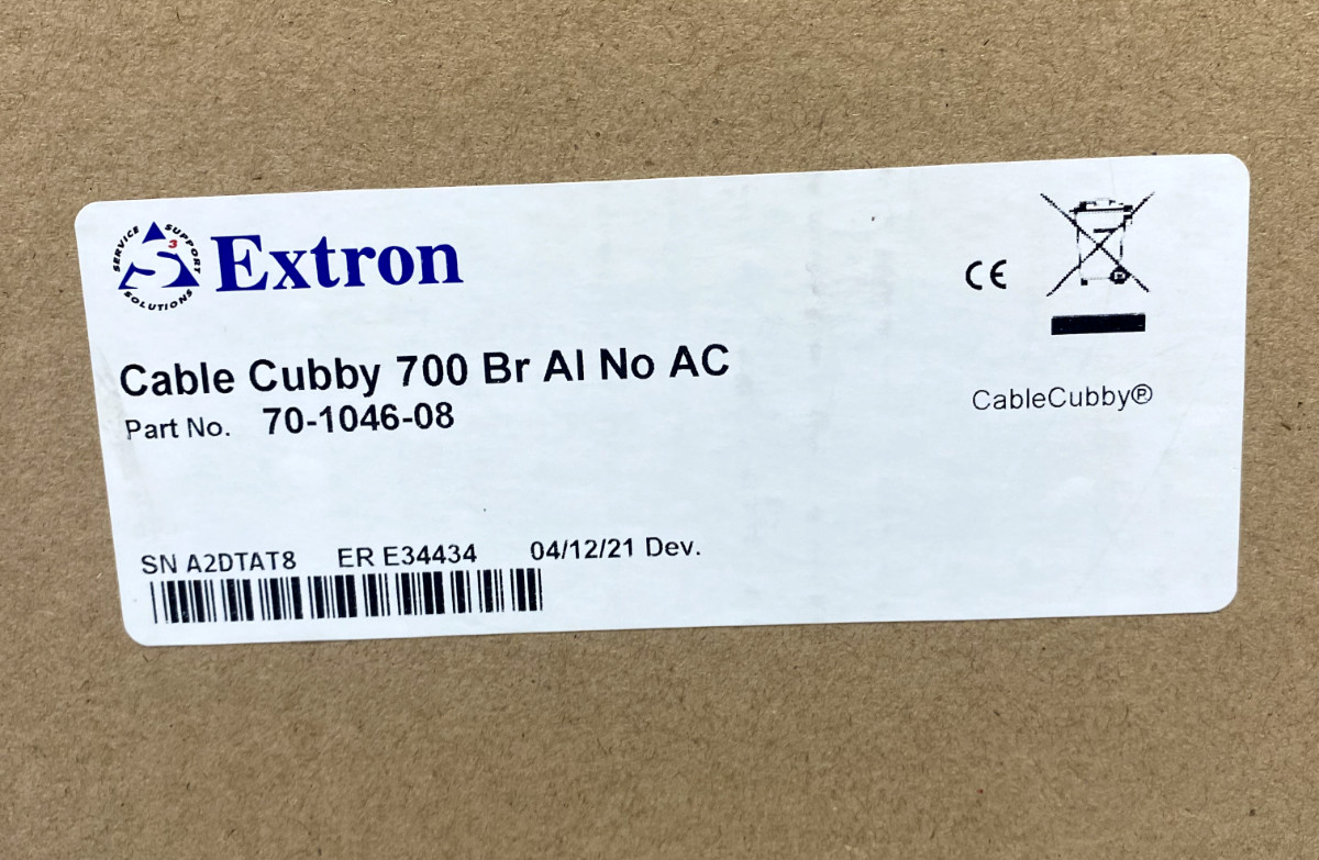 Extron Cable Cubby 700 Brushed Aluminum No AC 70-1046-08