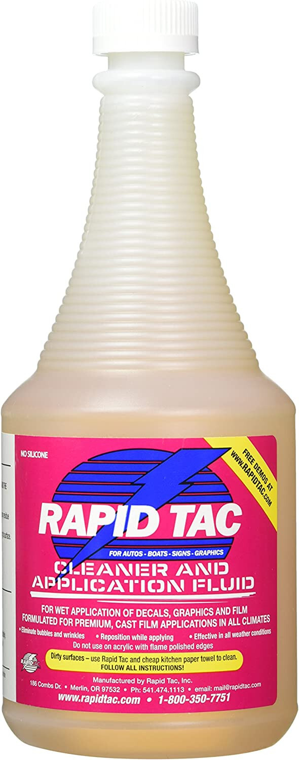 Rapid Tac - Application Fluid for Vinyl Wraps Decals- 32 oz with Sprayer