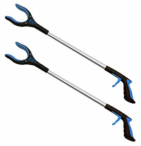 2-Pack 32"Extra Long Grabber Reacher with Rotating Jaw- Mobility Aid Tool (Blue)