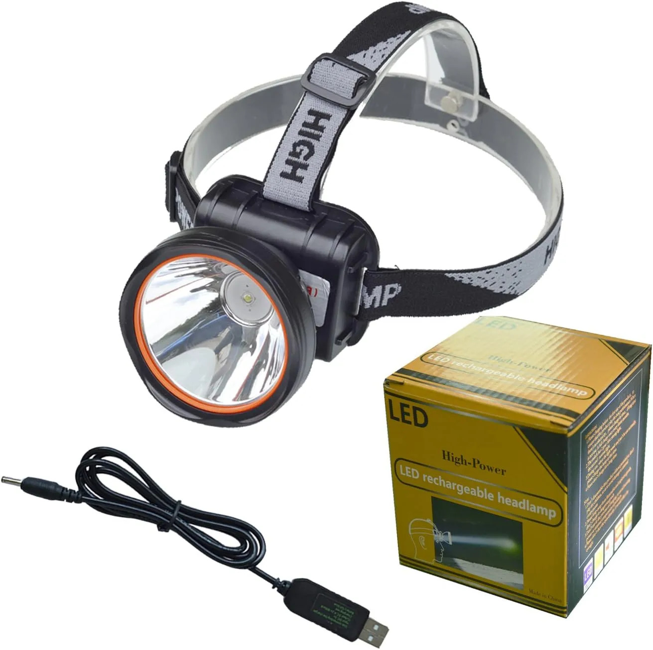 Super Bright LED Rechargeable Headlamp Flashlight For Camping Hiking Mining F...