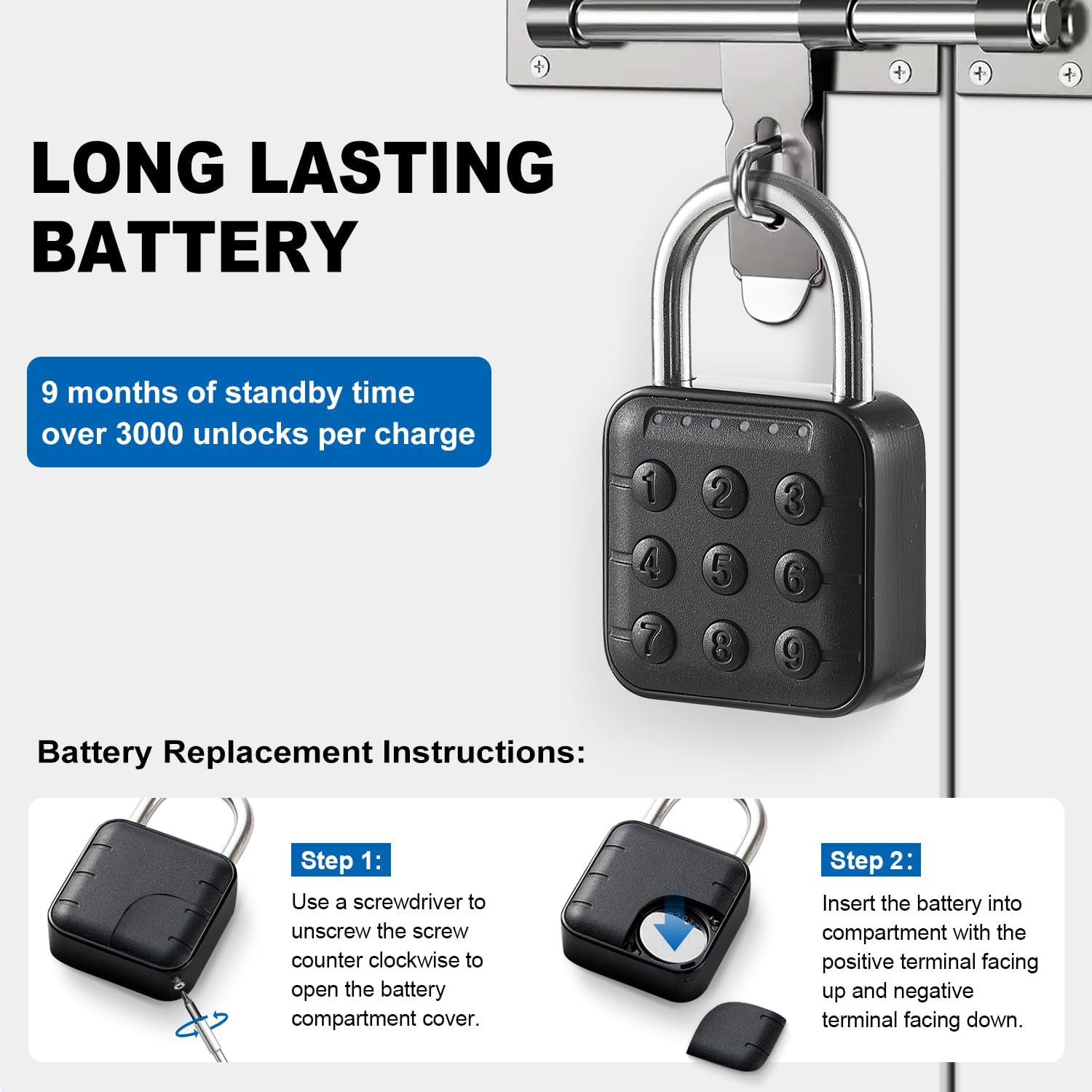 Combination Lock for Locker, Padlock with Code, Gym Locker Lock, High Security