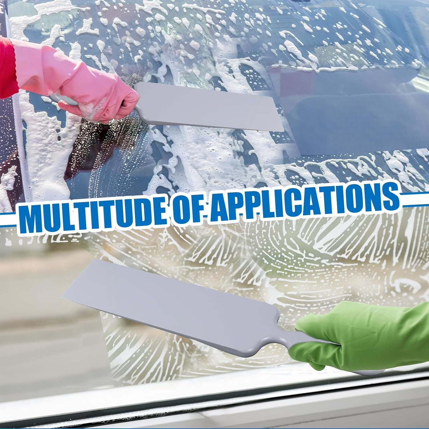 Car Bulldozer Squeegee, Long Handle Tint Tools, Scrubber Bulldozer Squeegee for