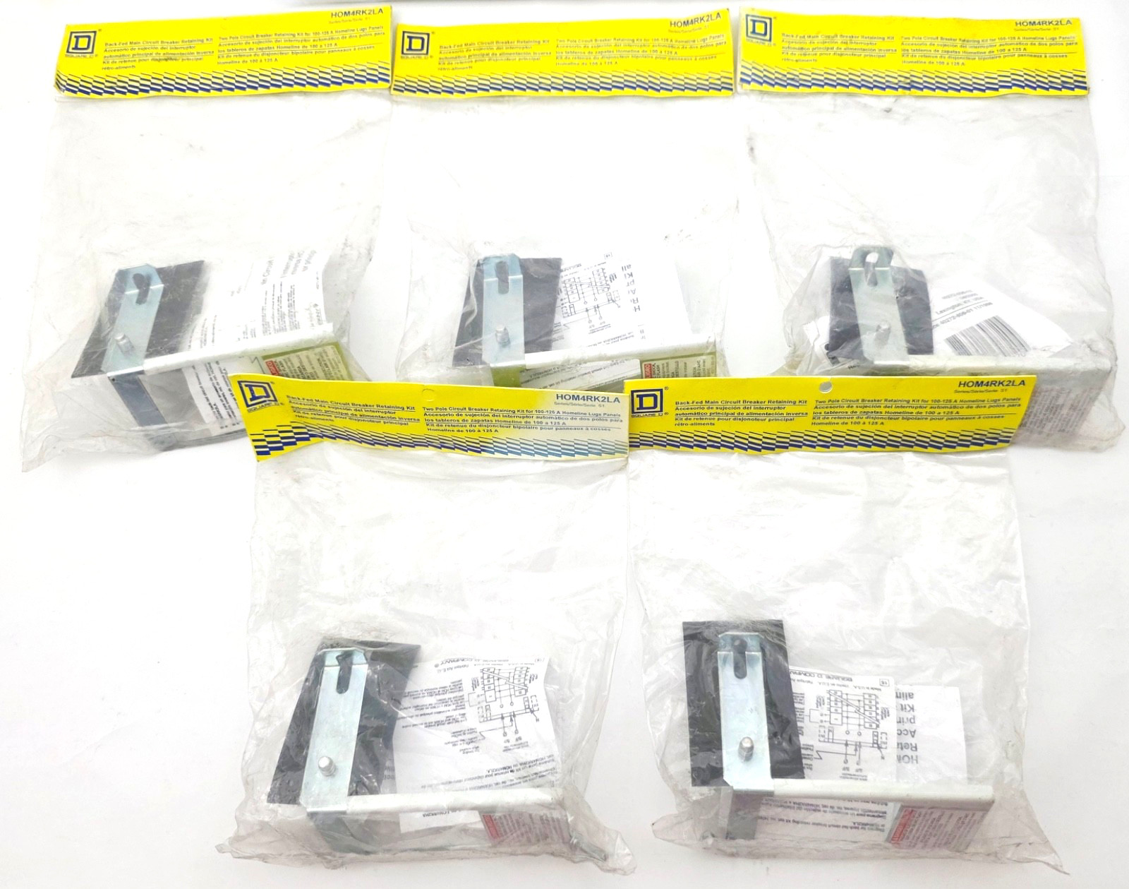 Lot of 5 Homeline HOM4RK2LA Retaining Kits 2 Pole 100 to 125 Amp Circuit Breaker