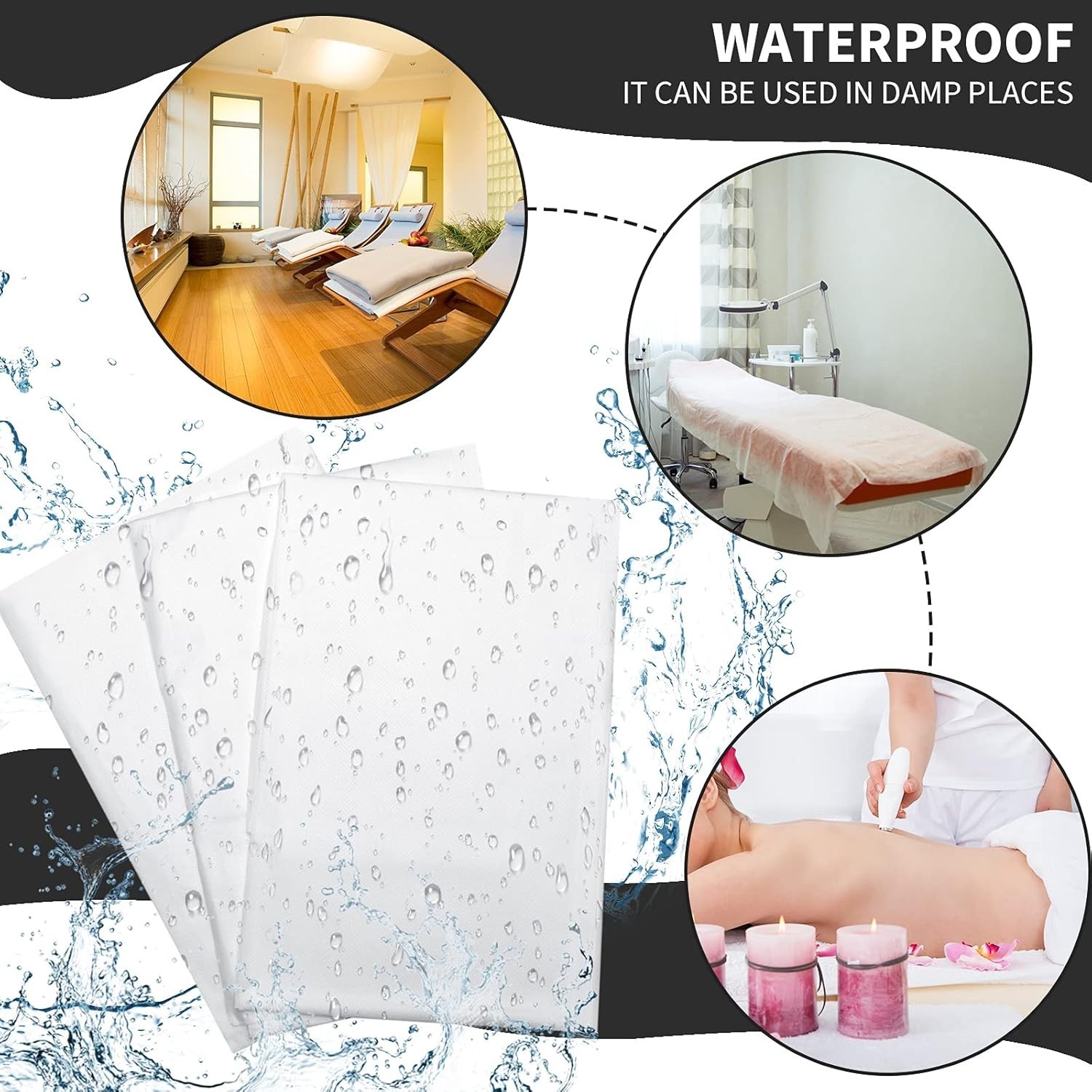 100 Pcs Disposable Massage Table Sheets - White
