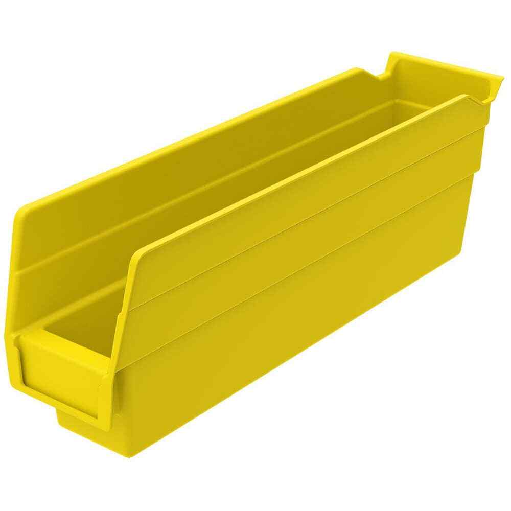 24 Count Akro-Mils 30110 Yellow Hopper Shelf Bins: 2-3/4" W x 11-5/8" D x 4" H