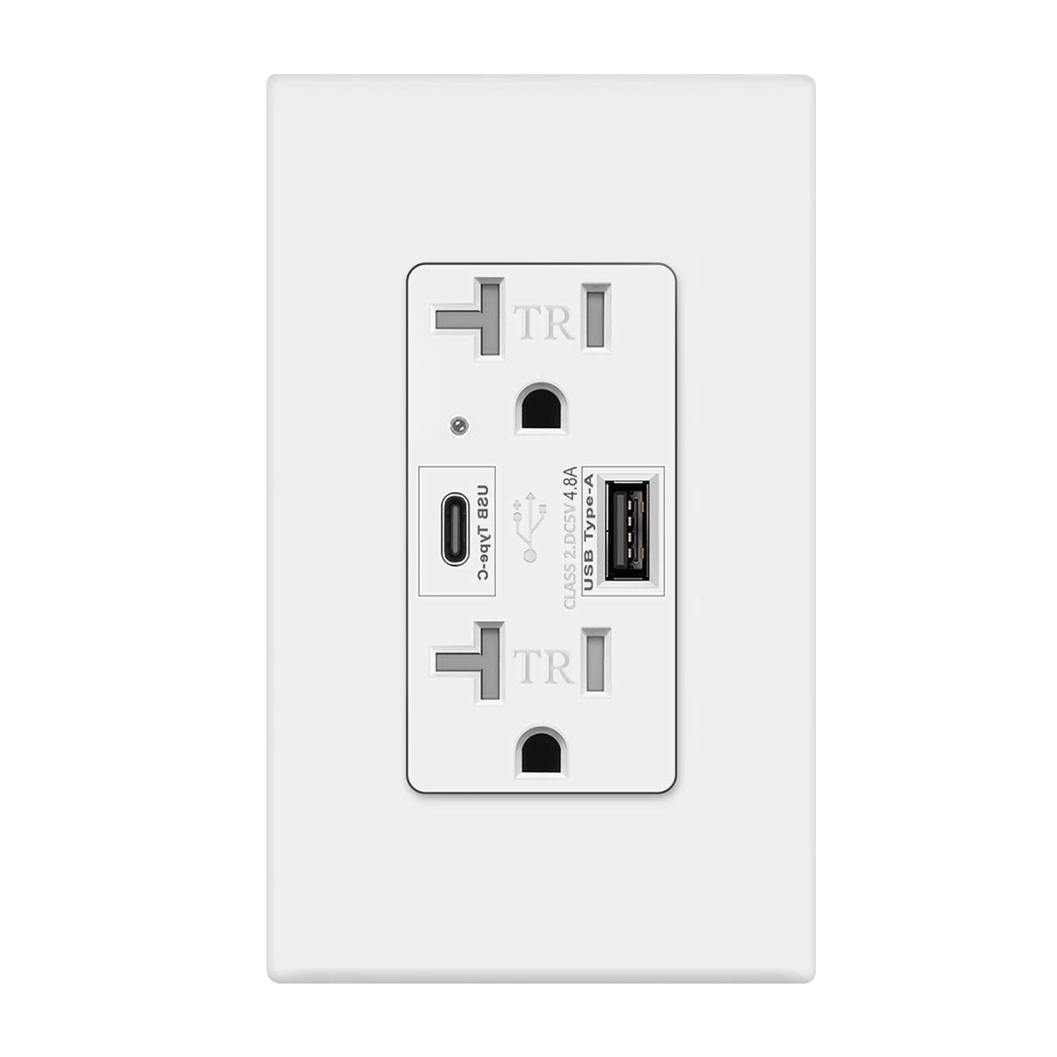 Micmi 4.8A USB C Outlet PD 24W Power Delivery Duplex Receptacle 20 Amp,UL Listed