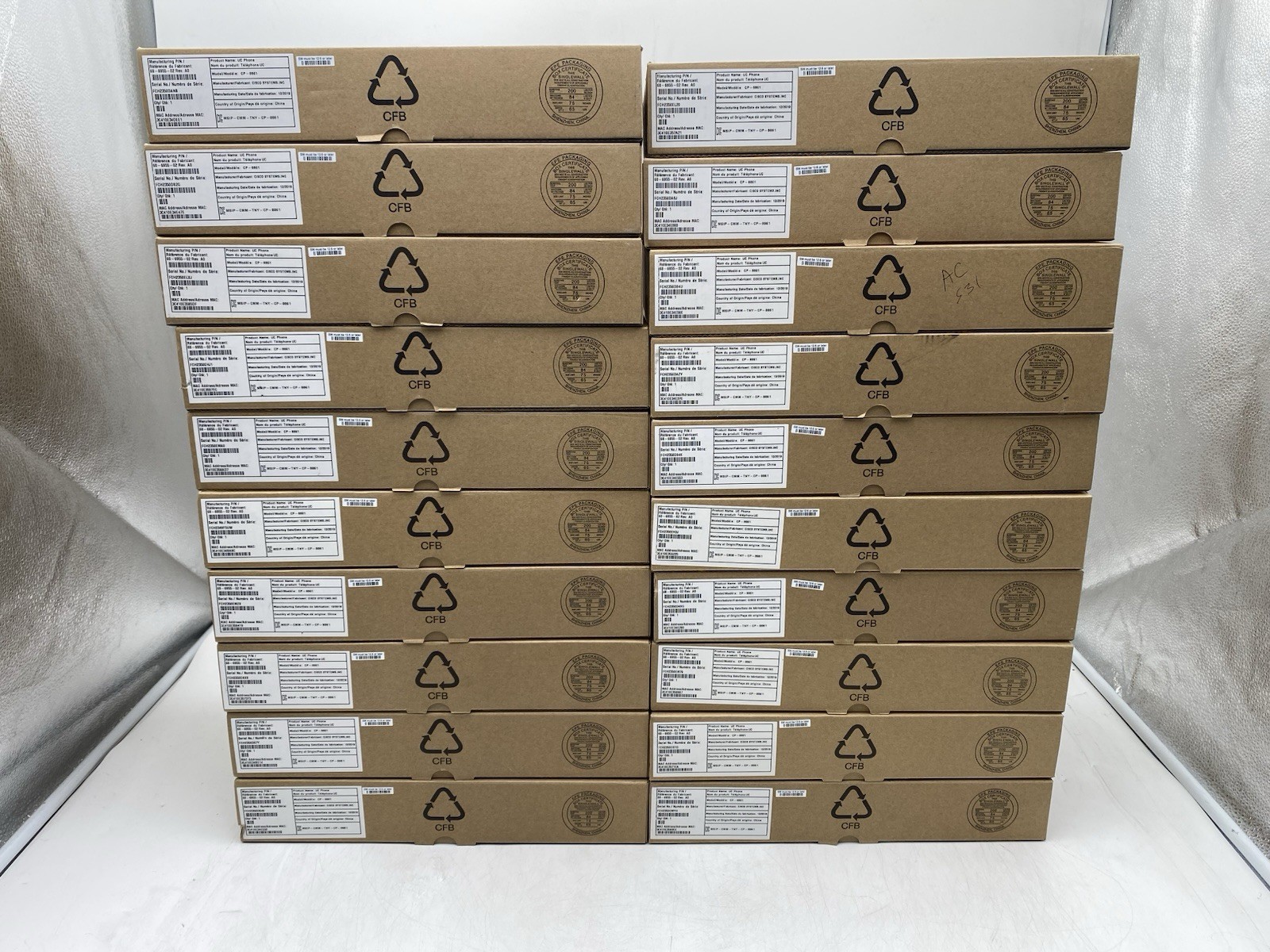 Lot of 20 Cisco CP-8861-K9 IP Business Phone w/ Stand & Handset