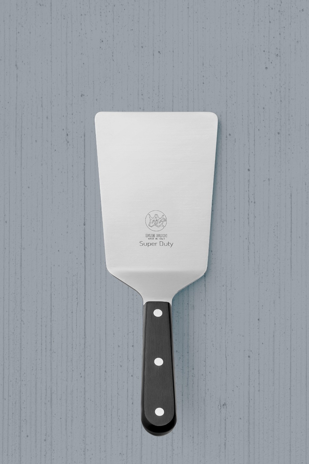 DUE BUOI - SUPER DUTY Wide Spatula - Black Polymer Handle - MADE IN ITALY