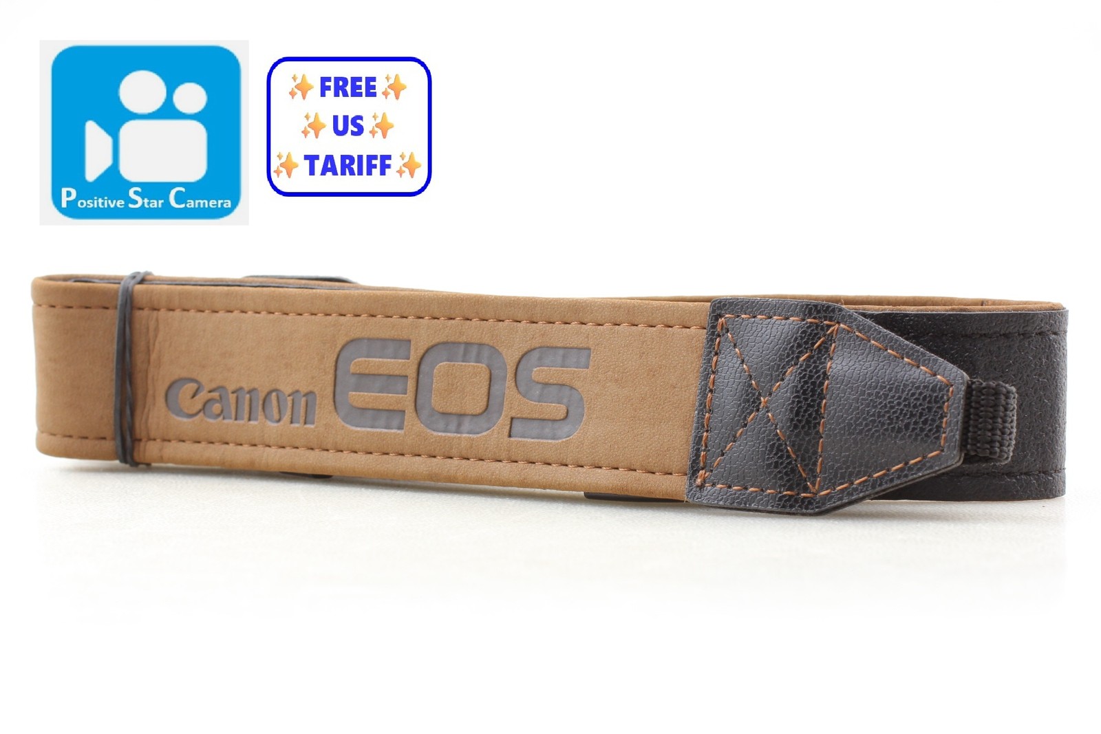 🎦👀🌟Near MINT🌟 Canon EOS Dark Brown Neck Strap From JAPAN