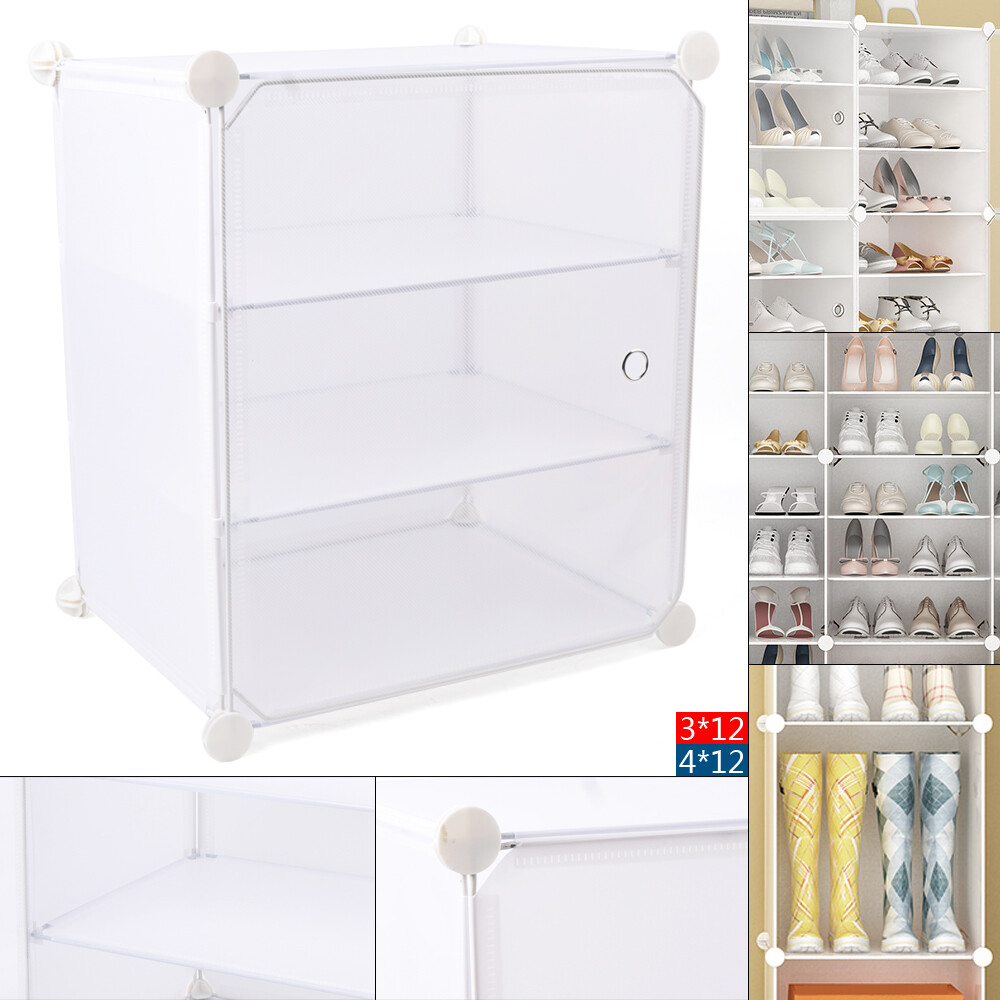 For 36 Pairs Shoes 12 Tiers Shoe Rack Box Organizer Stackable Cabinet Storage