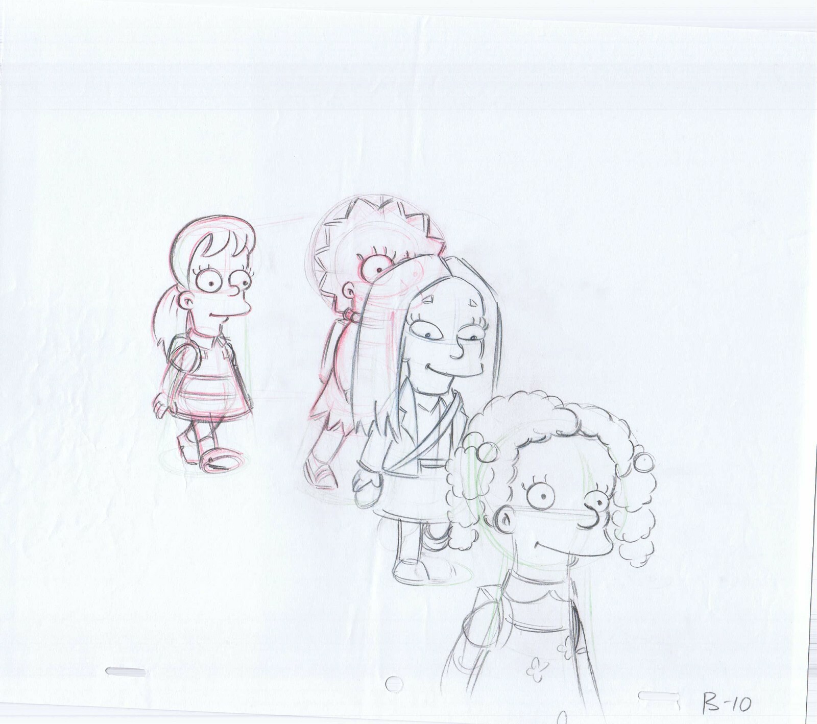 Simpson Lisa & Kids Original Art w/COA Animation Production Pencils B-10