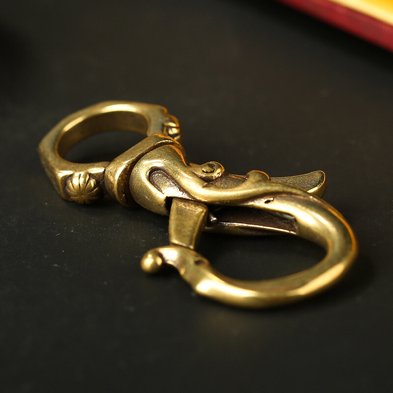 Solid Brass Vintage Keychains Hook Snap Spring Hooks Swivel Hooks Clasps
