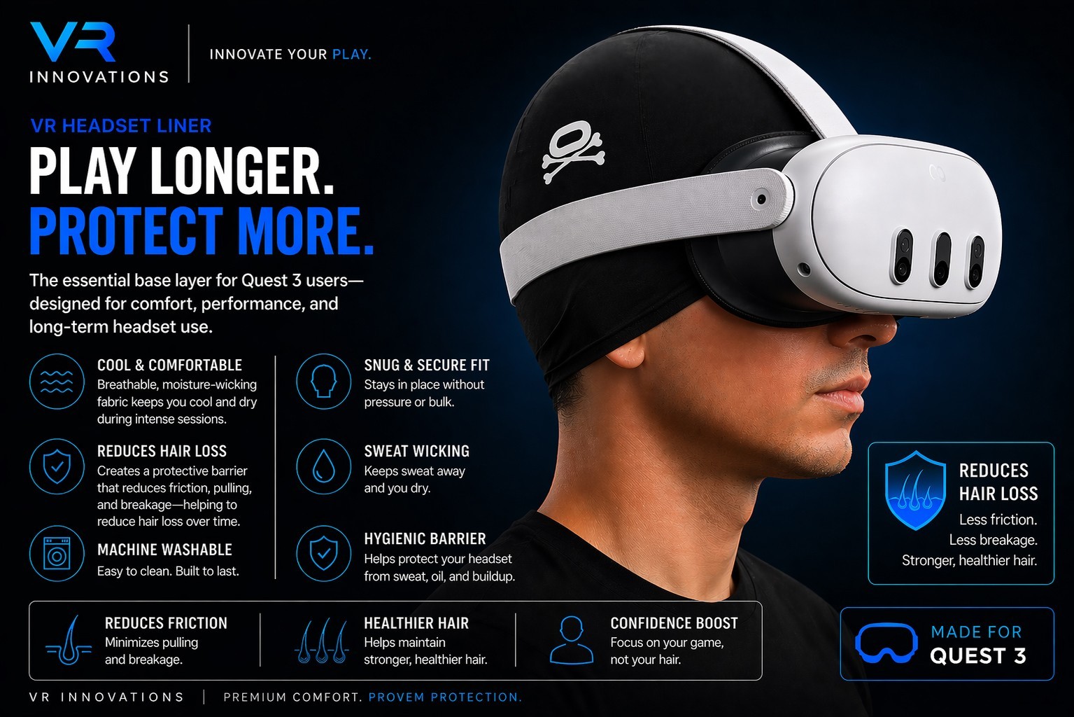 VR HEADSET LINER FOR META QUEST 3, 3S VR HEADSET #1  ACCESSORY 128GB 256GB 512GB