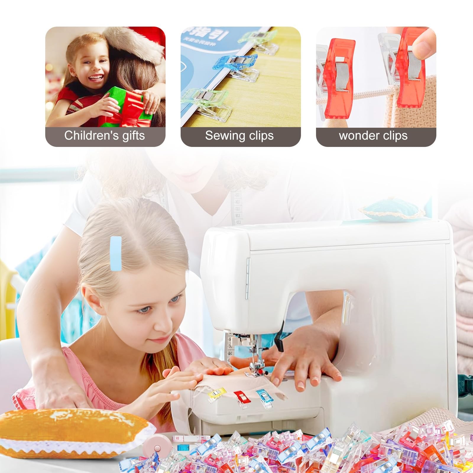 Premium Plastic Clips, Multipurpose Sewing Clips Quilting Colorful