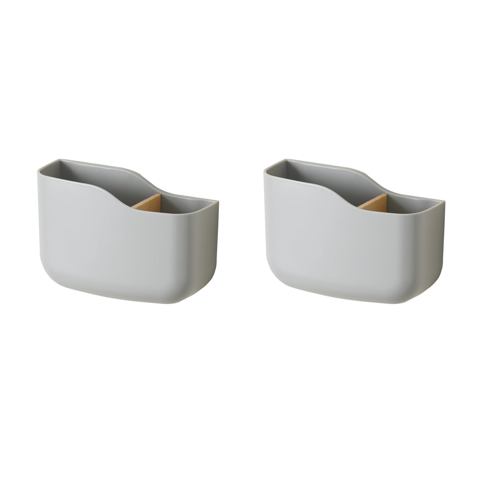 Wall Mount Remote Holder Organizer 2 Pack Gray Plastic Bedside Caddy