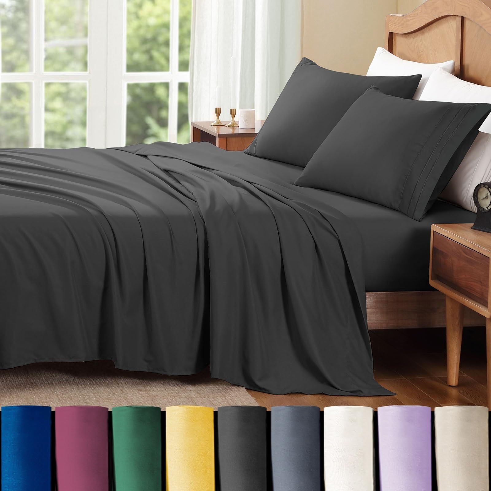 3/4 Piece Lightweight Microfiber Sheet Set Soft Deep Pocket Bedding – ClevaHome