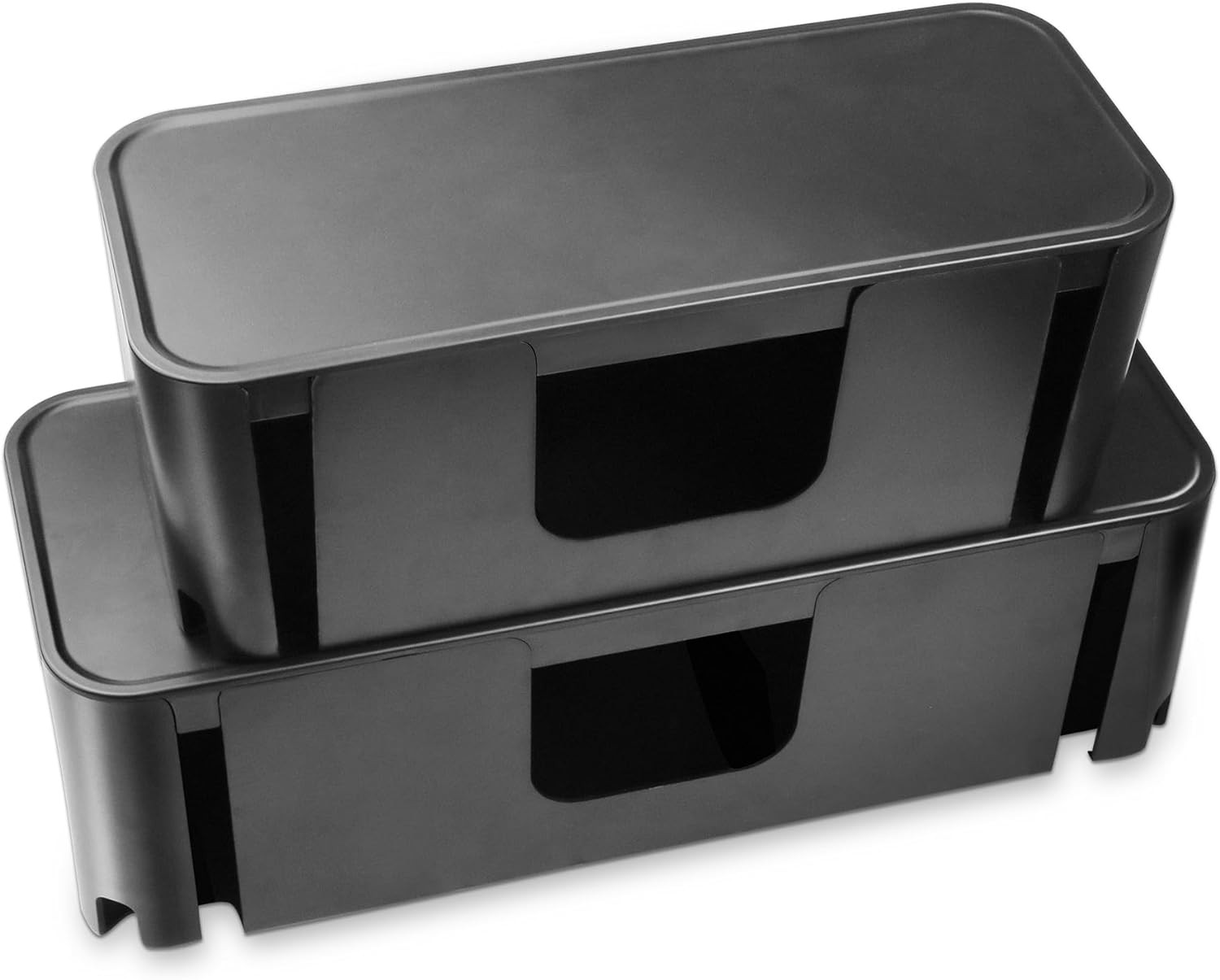 Caja Organizador Cables 2 Piezas Oculta Cables Regleta Proteccion Gestion Negro