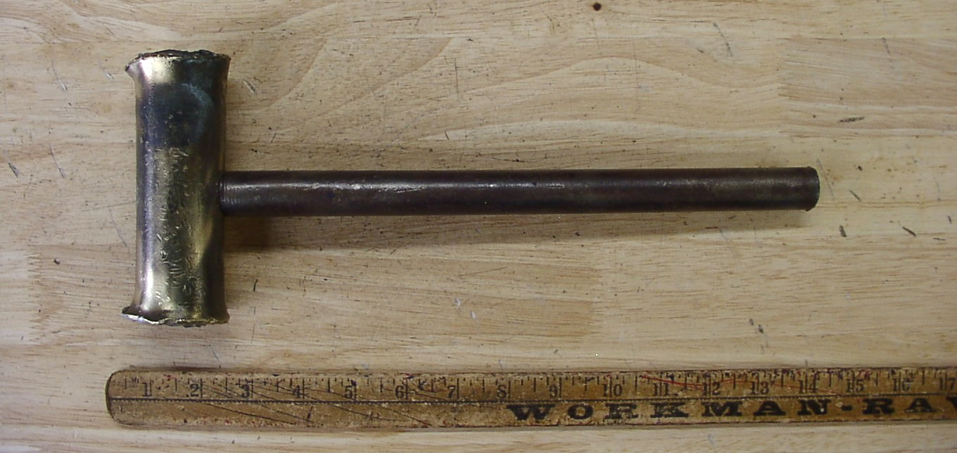 Unbranded 4lb.7.8 oz Brass Head Hammer,5-1/16" Head,1-15/16" Faces,L@@K & READ!