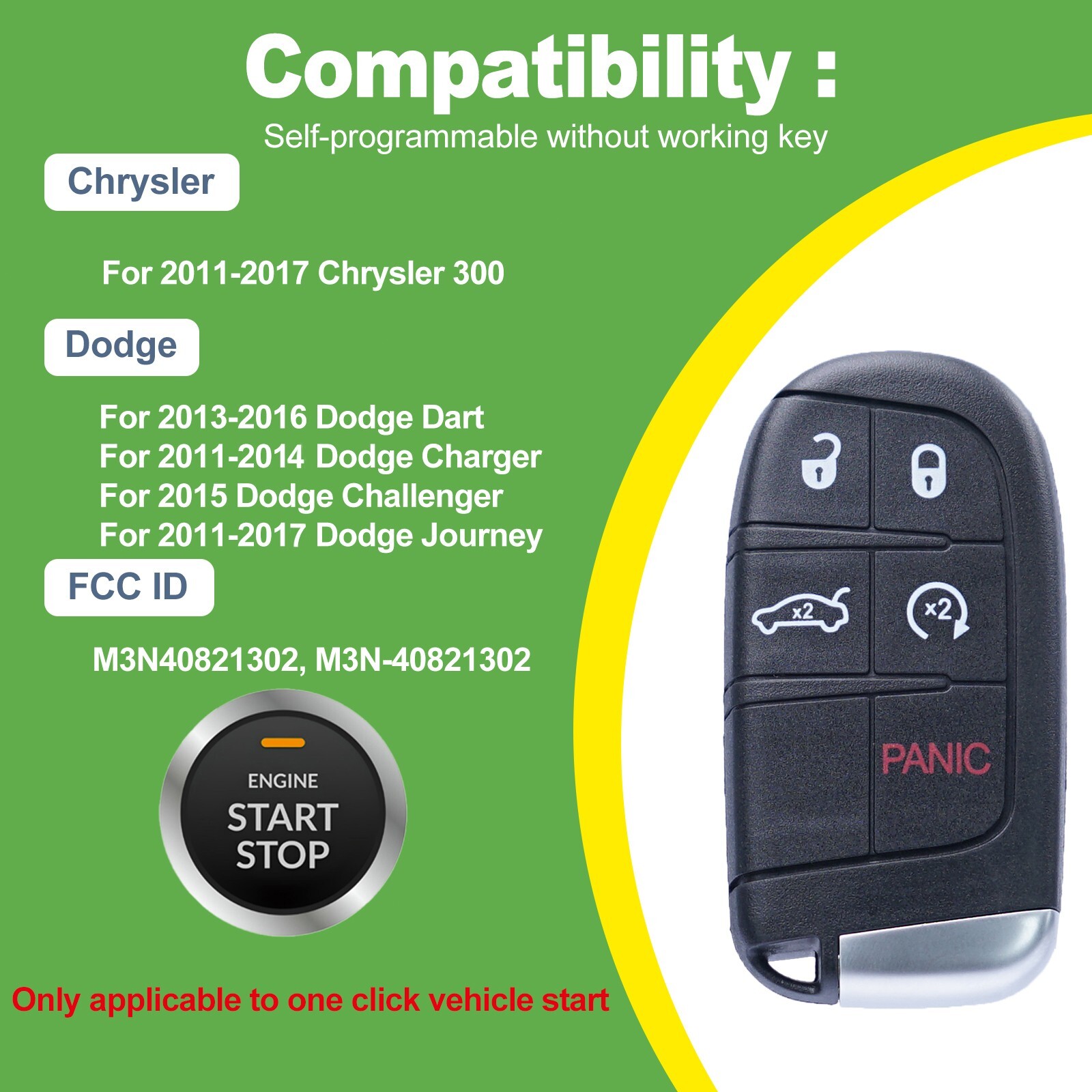 2 New Replacement Remote Key Fob Kit For 2012 2013 2014 2015 2016 Chrysler 300