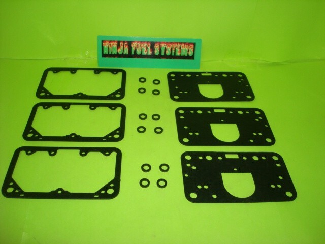 DEMON SIX SHOOTER  CARBURETOR   2 BBL BOWL SERVICE PACK  BLACK COATED GASKETS
