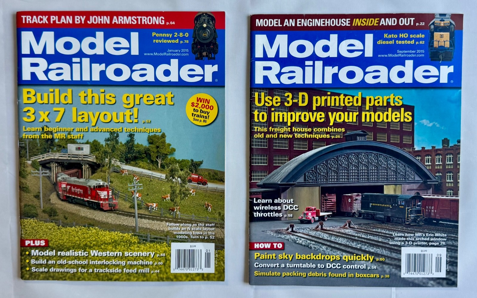 Lot Of 2 Model Railroader Magazines 2015