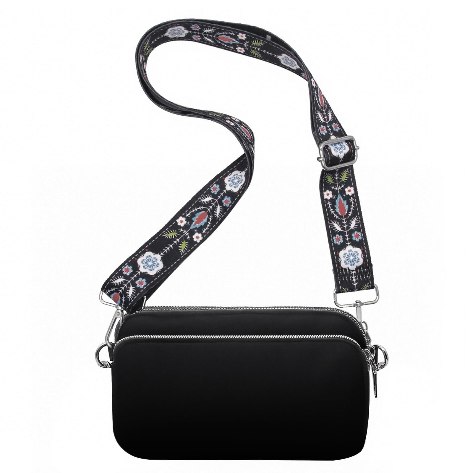 KJMYYXGS Lightweight Nylon Crossbody Bag for Women with Stylish Guitar Strap,...