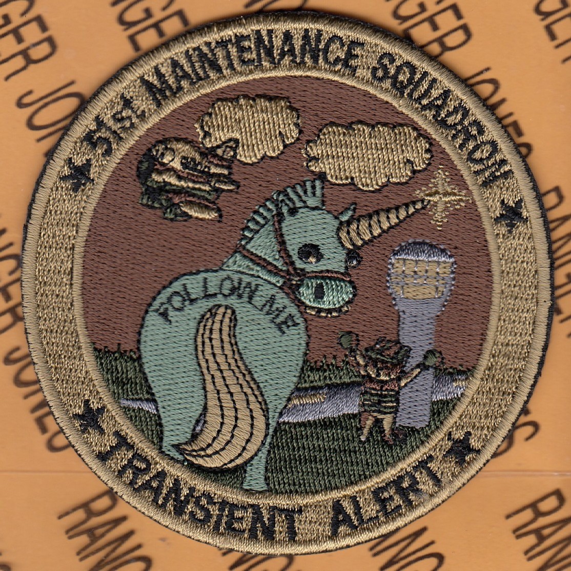 USAF Air Force 51st Maintenance Sq MXS Transient Alert ~3.5" OCP NO HOOK patch