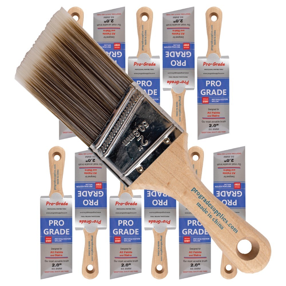 12PK 2" Stubby House Wall,Trim Paint Brush Set Home Exterior or Interior Brush