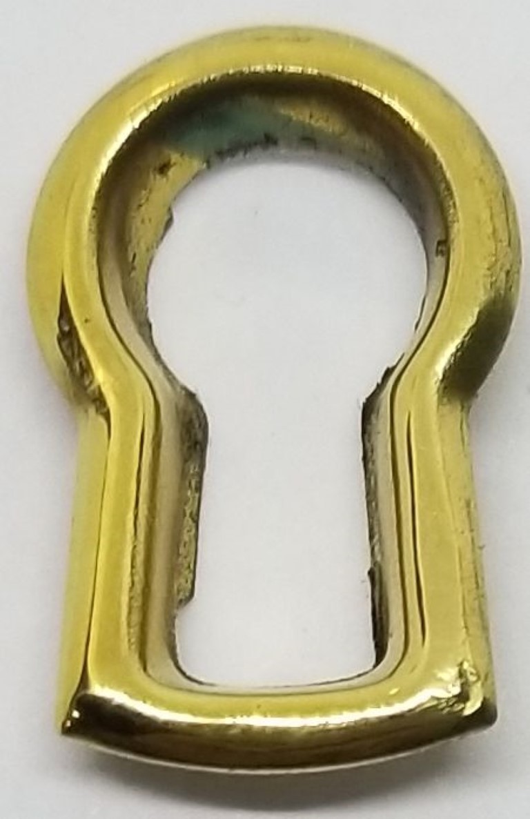 Stamped Brass Keyhole Insert cover key plate desk cabinet door antique vintage
