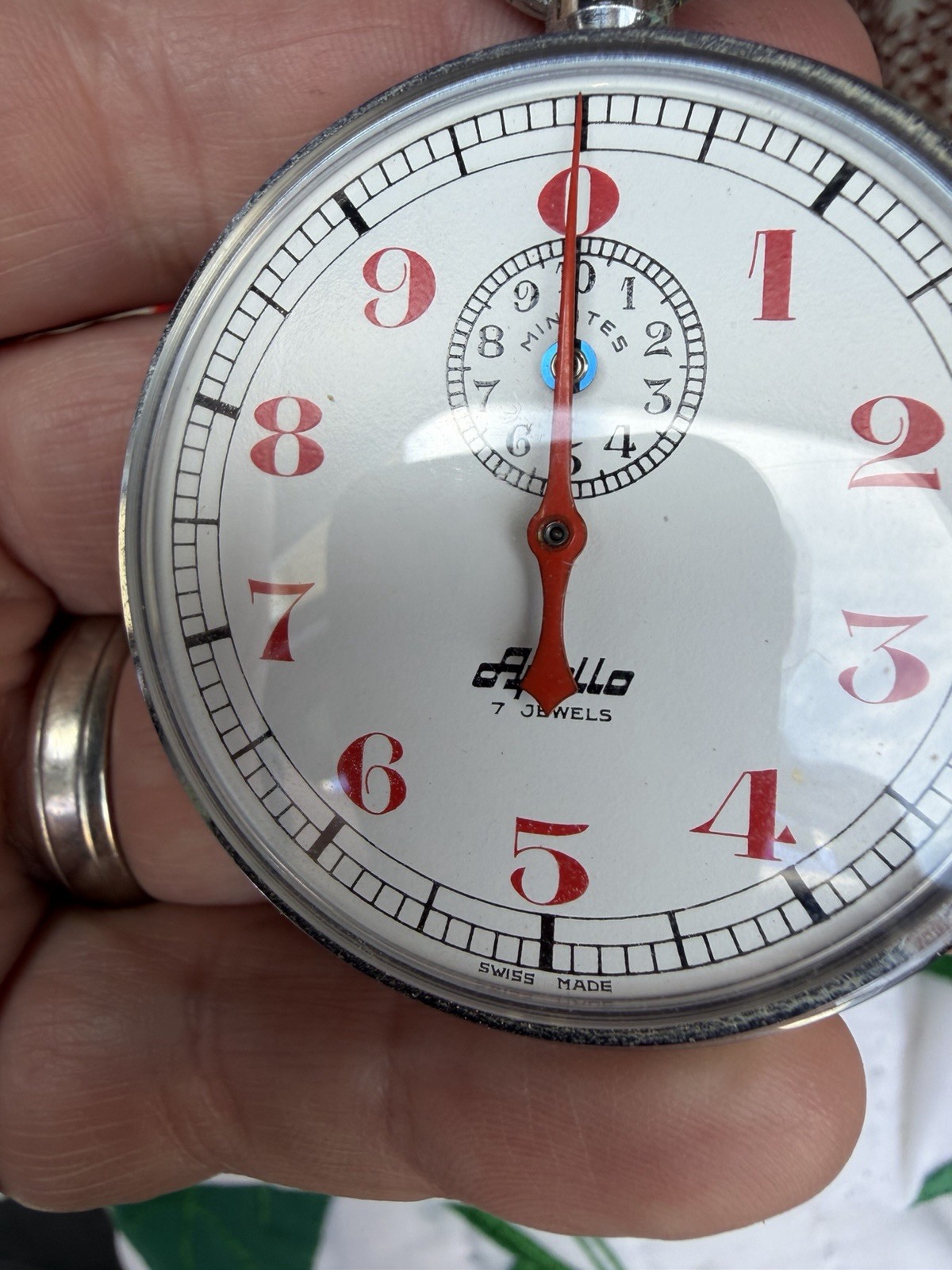 Vtg Aristo Apollo Mechanical Stopwatch Silver Timer with Box & Original Receipt!