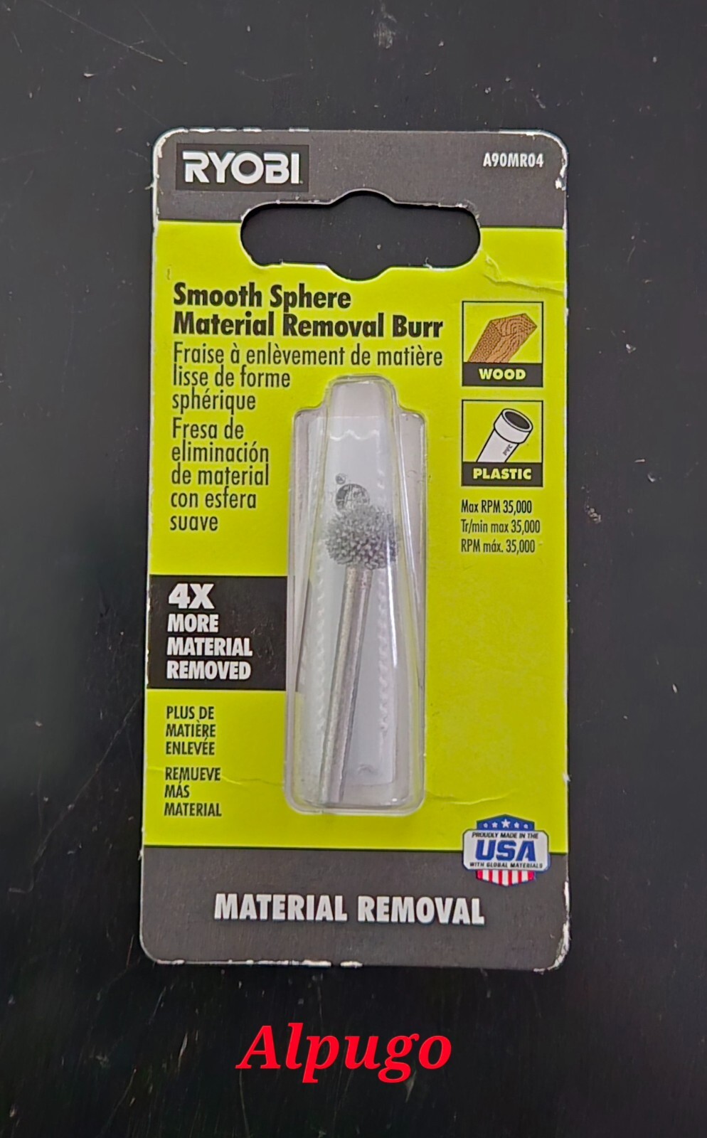 RYOBI A90MR04 Smooth Sphere Material Removal Burr Rotary Tool ~NEW~
