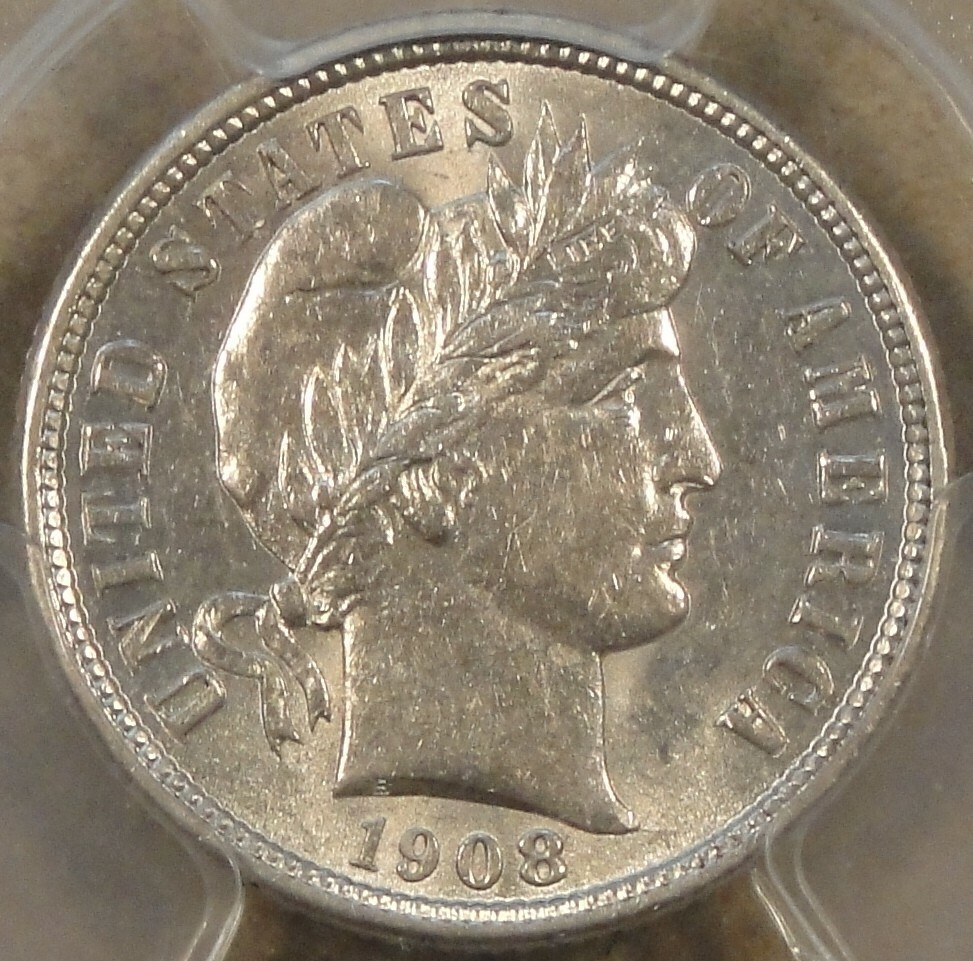 1908-S Barber Dime 10c PCGS Certified AU55