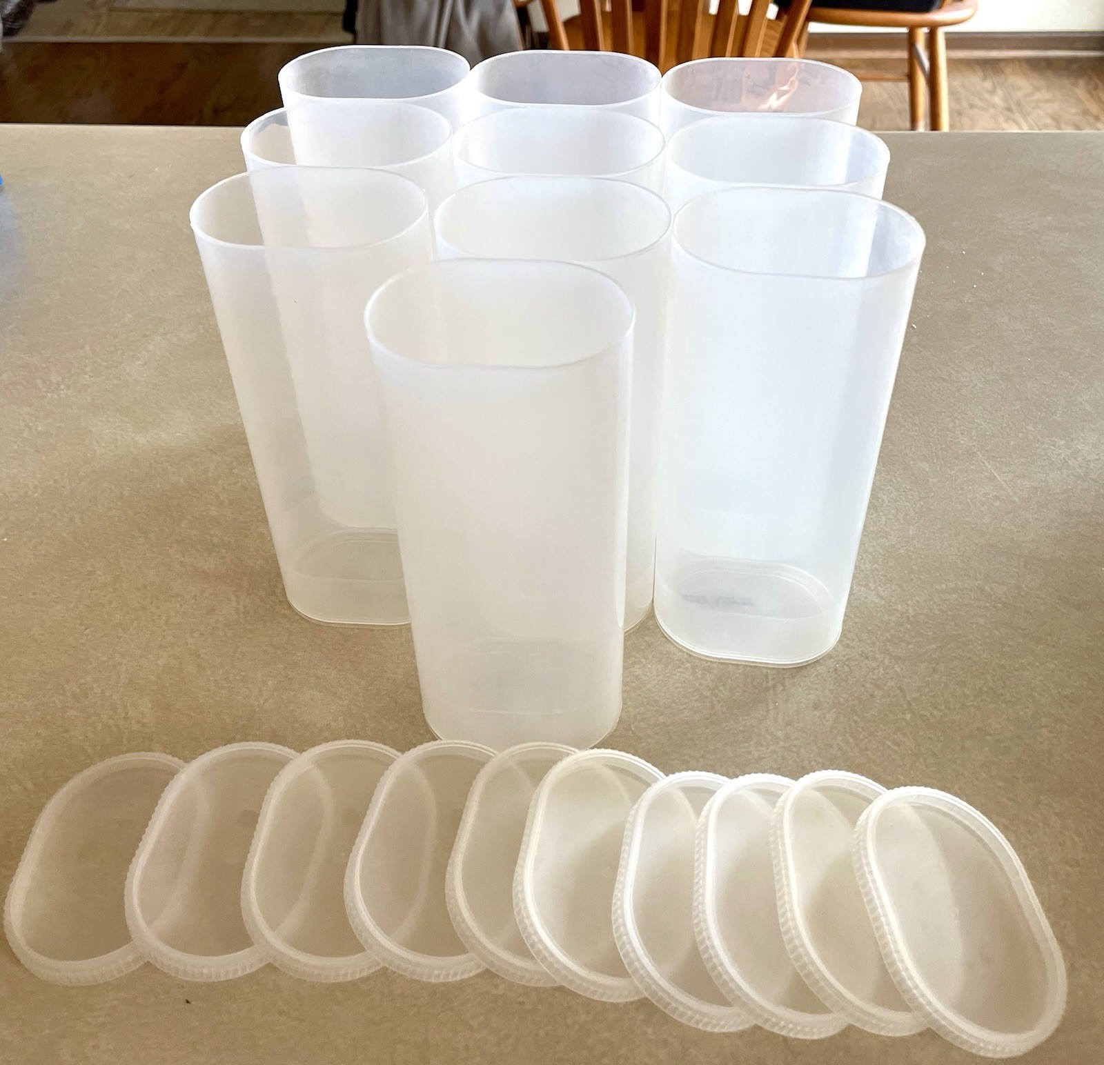 10 Crystal Light Plastic Containers for Arts and Crafts/Storage