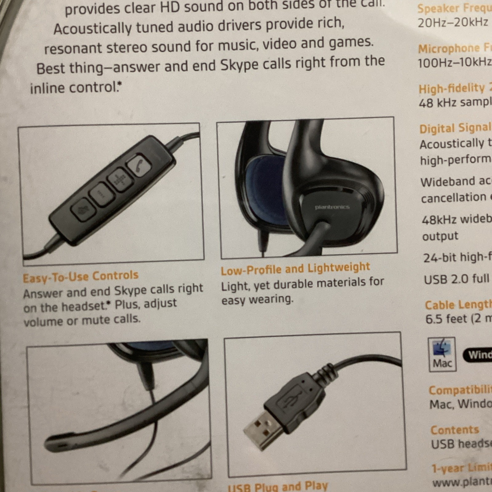 Plantronics .Audio 628 Black Headband Headsets